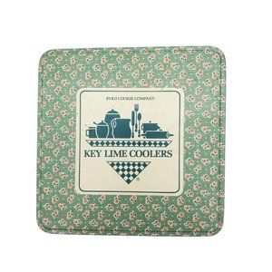 Vintage Byrd Cookie Co Key Lime Cooler Tin kitchen utensils flowers‎ 6”x6”